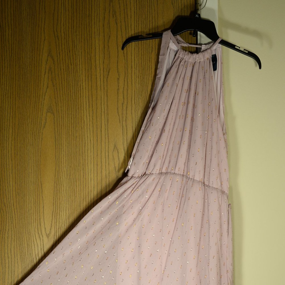 Like New Modcloth Illuminated Elegance Chiffon Maxi Dress Pink XL
